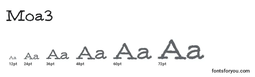 Размеры шрифта Moa3