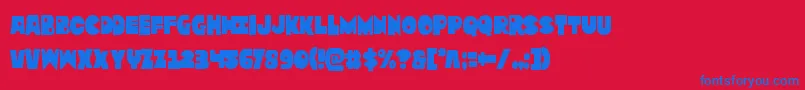 Zounderkitecond Font – Blue Fonts on Red Background