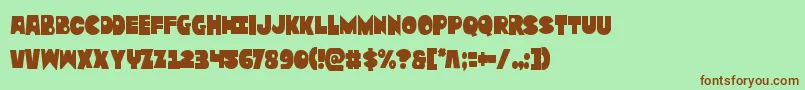 Zounderkitecond Font – Brown Fonts on Green Background