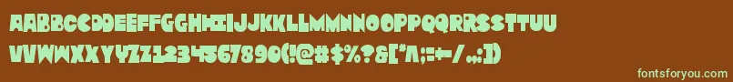 Zounderkitecond Font – Green Fonts on Brown Background