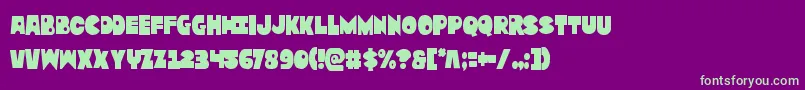 Zounderkitecond Font – Green Fonts on Purple Background