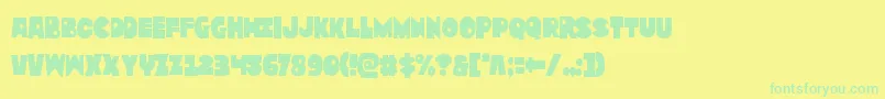 Saiba mais sobre a fonte Zounderkitecond Fonte Zounderkitecond – fontes verdes em um fundo amarelo