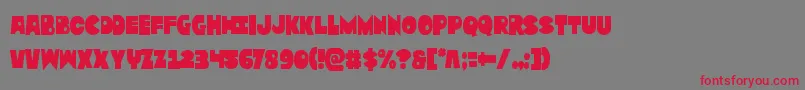 Zounderkitecond Font – Red Fonts on Gray Background