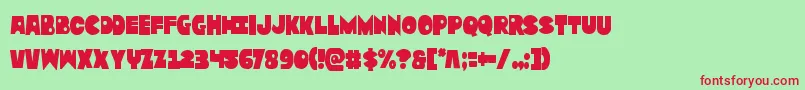 Zounderkitecond Font – Red Fonts on Green Background