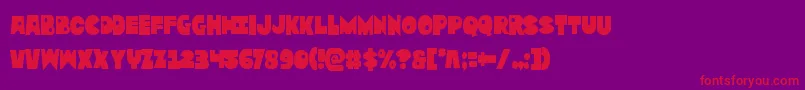 Zounderkitecond Font – Red Fonts on Purple Background