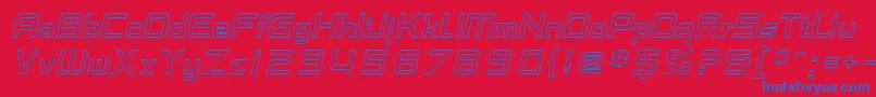 SfChaerilidaeOutlineOblique Font – Blue Fonts on Red Background