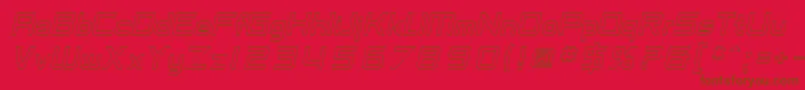 SfChaerilidaeOutlineOblique-fontti – ruskeat fontit punaisella taustalla