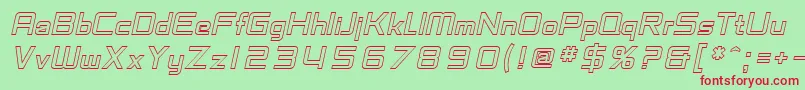 SfChaerilidaeOutlineOblique Font – Red Fonts on Green Background