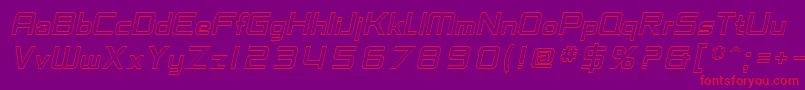 SfChaerilidaeOutlineOblique Font – Red Fonts on Purple Background