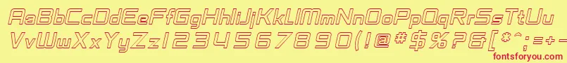 SfChaerilidaeOutlineOblique Font – Red Fonts on Yellow Background