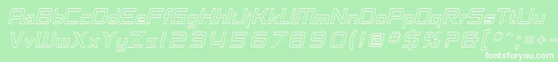Шрифт SfChaerilidaeOutlineOblique – белые шрифты на зелёном фоне