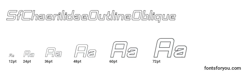 Размеры шрифта SfChaerilidaeOutlineOblique