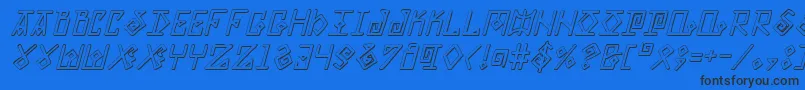 ElderMagicShadowItalic Font – Black Fonts on Blue Background