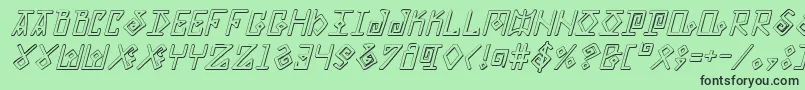フォントElderMagicShadowItalic – 緑の背景に黒い文字