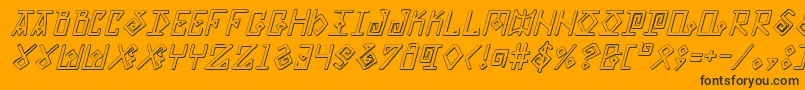 Шрифт ElderMagicShadowItalic – чёрные шрифты на оранжевом фоне