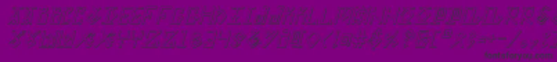 Czcionka ElderMagicShadowItalic – czarne czcionki na fioletowym tle