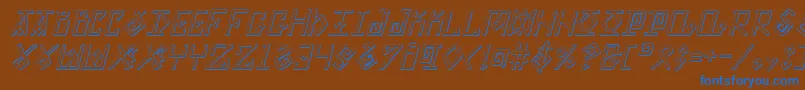 Czcionka ElderMagicShadowItalic – niebieskie czcionki na brązowym tle