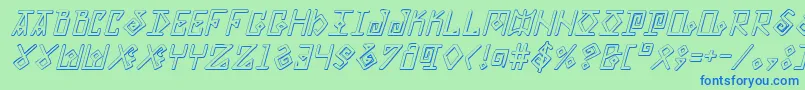 ElderMagicShadowItalic Font – Blue Fonts on Green Background