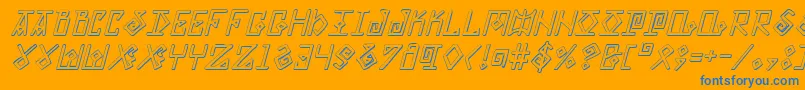 ElderMagicShadowItalic Font – Blue Fonts on Orange Background