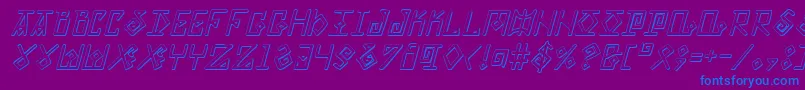 Fonte ElderMagicShadowItalic – fontes azuis em um fundo violeta
