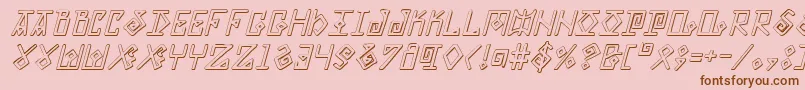 Шрифт ElderMagicShadowItalic – коричневые шрифты на розовом фоне