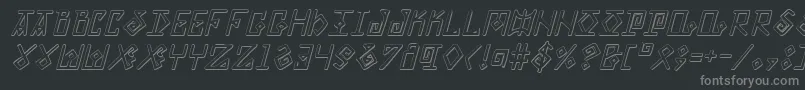 ElderMagicShadowItalic-Schriftart – Graue Schriften auf schwarzem Hintergrund