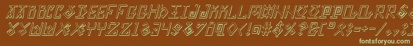 ElderMagicShadowItalic Font – Green Fonts on Brown Background