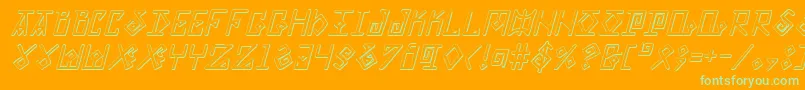 ElderMagicShadowItalic Font – Green Fonts on Orange Background