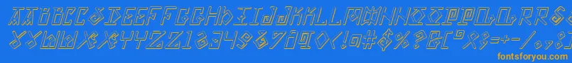ElderMagicShadowItalic Font – Orange Fonts on Blue Background