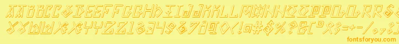 ElderMagicShadowItalic Font – Orange Fonts on Yellow Background