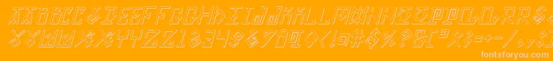 ElderMagicShadowItalic Font – Pink Fonts on Orange Background