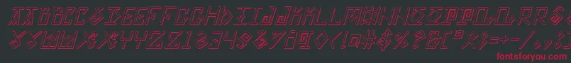 ElderMagicShadowItalic Font – Red Fonts on Black Background