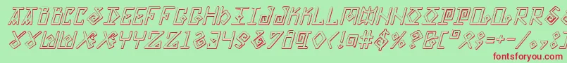 ElderMagicShadowItalic Font – Red Fonts on Green Background