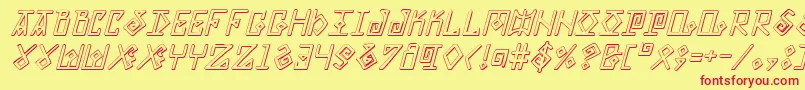 ElderMagicShadowItalic Font – Red Fonts on Yellow Background