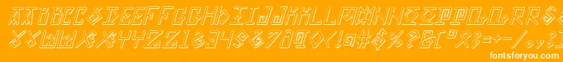 Czcionka ElderMagicShadowItalic – białe czcionki na pomarańczowym tle