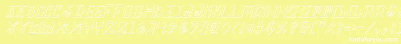 ElderMagicShadowItalic-Schriftart – Weiße Schriften auf gelbem Hintergrund
