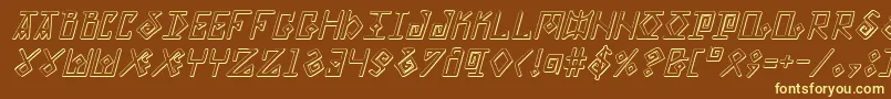 ElderMagicShadowItalic Font – Yellow Fonts on Brown Background