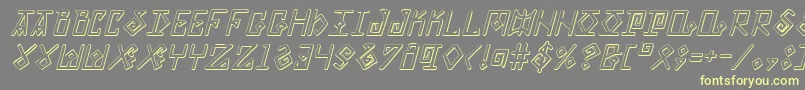 ElderMagicShadowItalic-fontti – keltaiset fontit harmaalla taustalla