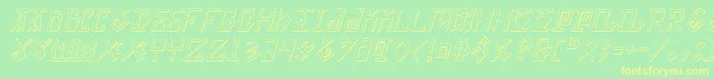 ElderMagicShadowItalic-fontti – keltaiset fontit vihreällä taustalla
