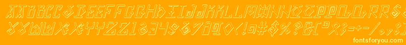 ElderMagicShadowItalic-Schriftart – Gelbe Schriften auf orangefarbenem Hintergrund