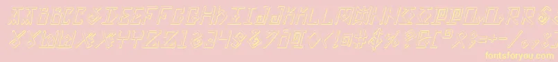 ElderMagicShadowItalic-Schriftart – Gelbe Schriften auf rosa Hintergrund