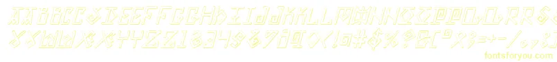 ElderMagicShadowItalic Font – Yellow Fonts on White Background