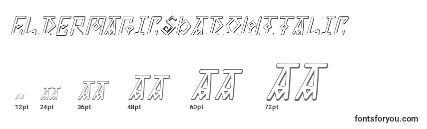 Größen der Schriftart ElderMagicShadowItalic