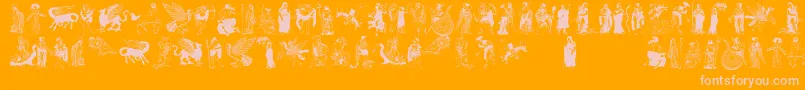 Greekmythes Font – Pink Fonts on Orange Background
