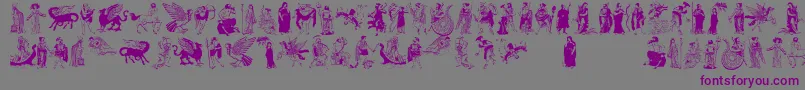 Greekmythes-Schriftart – Violette Schriften auf grauem Hintergrund