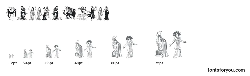 Größen der Schriftart Greekmythes