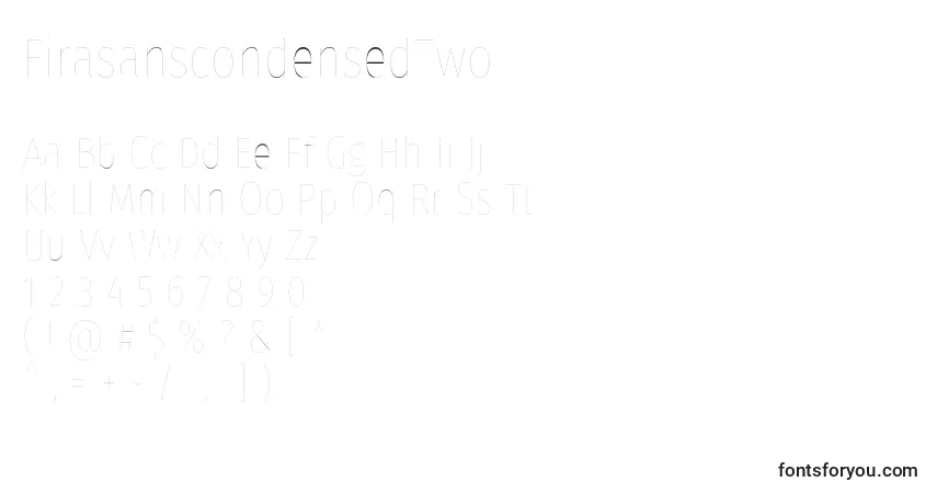 Czcionka FirasanscondensedTwo – alfabet, cyfry, specjalne znaki