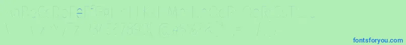 FirasanscondensedTwo-fontti – siniset fontit vihreällä taustalla