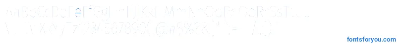 FirasanscondensedTwo-Schriftart – Blaue Schriften auf weißem Hintergrund