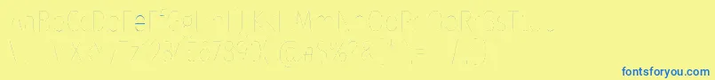 フォントFirasanscondensedTwo – 青い文字が黄色の背景にあります。